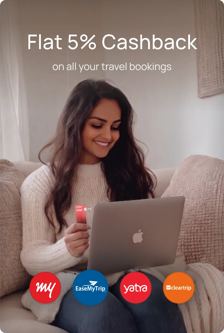 5% cashback on travel