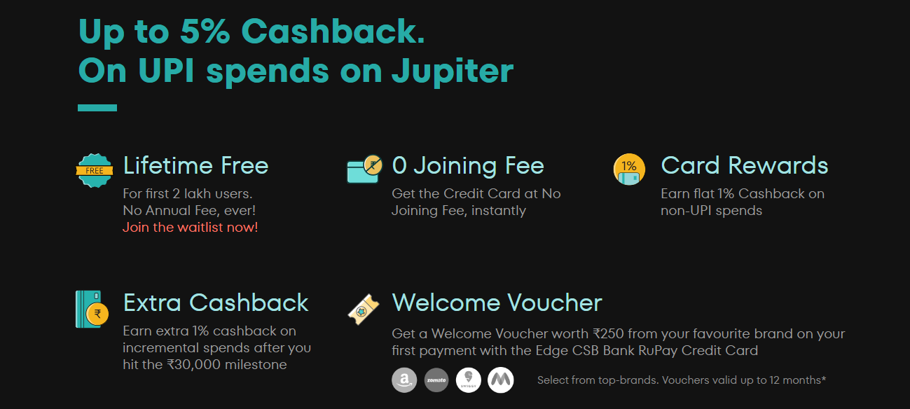 Jupiter Edge Rupay Credit Card Features