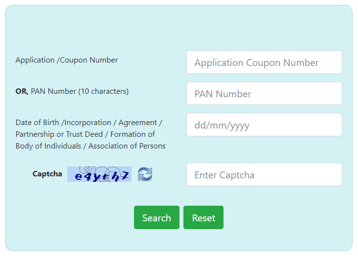 utitsl PAN card site