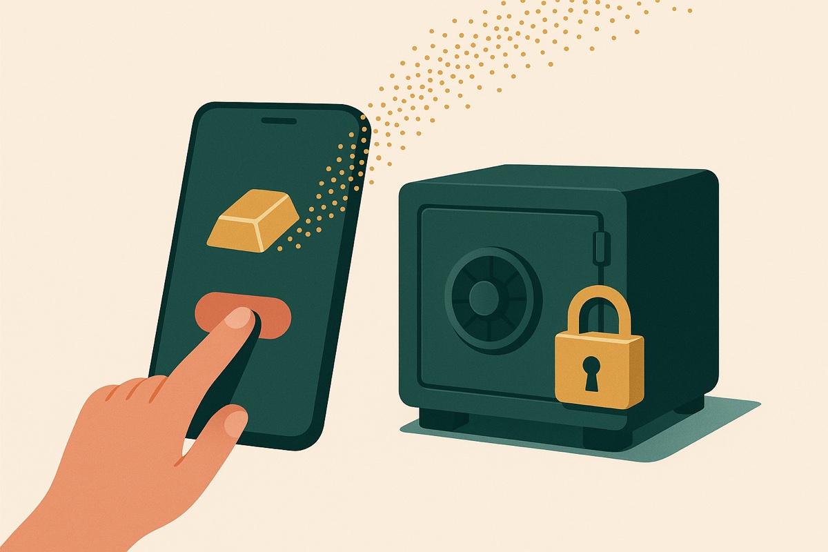 Buy digital gold online, stored in an insured vault