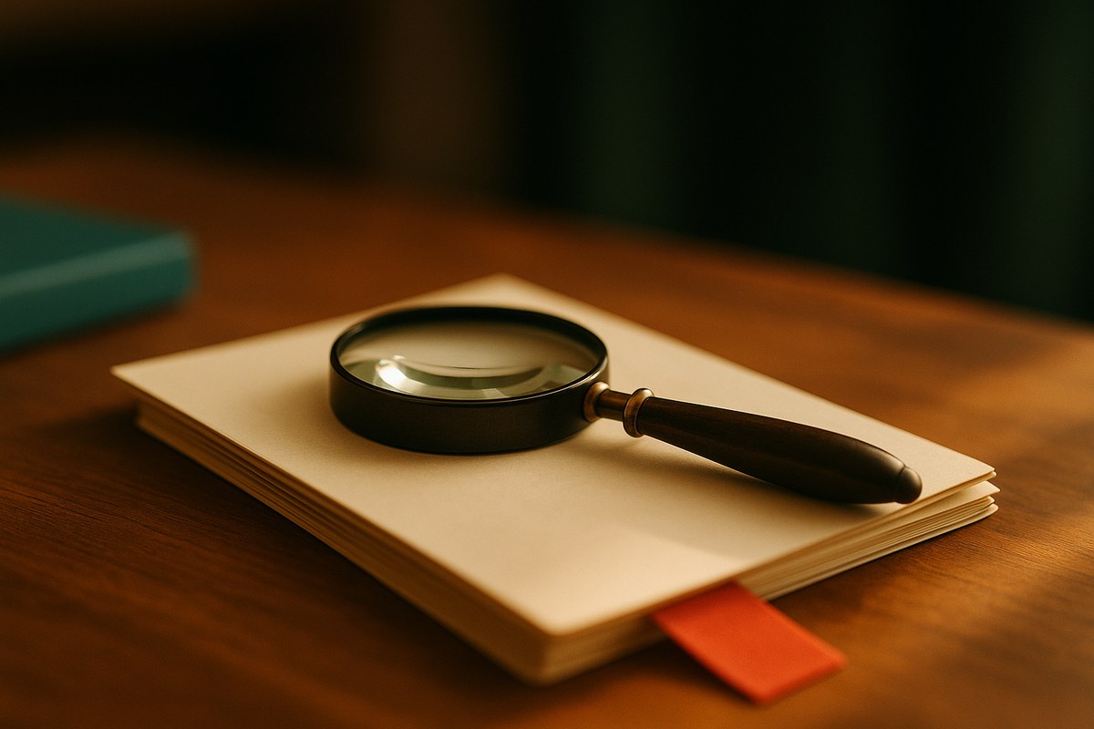Magnifying glass over a credit report — checking your own CIBIL score is a soft enquiry