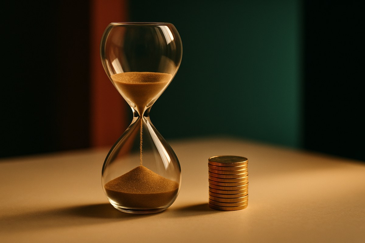 Hourglass — inflation quietly shrinks your money's value over time
