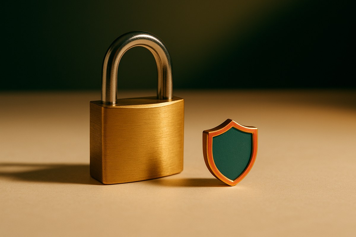 Padlock and shield — stronger rules plus sharp habits keep your money safe